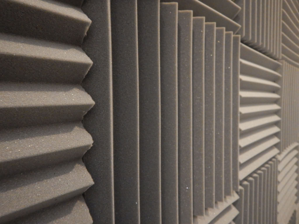 Acoustical foam or tiles for sound dampening. Music room. Soundproof room.